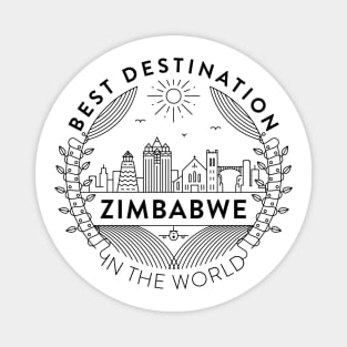 Zimbabwe Minimal Badge Design Magnet